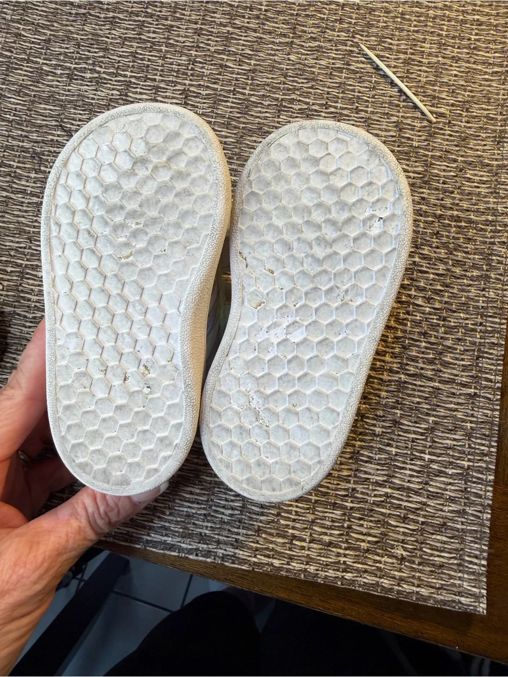 adidas White Kids Sneakers with Iridescent Stripes